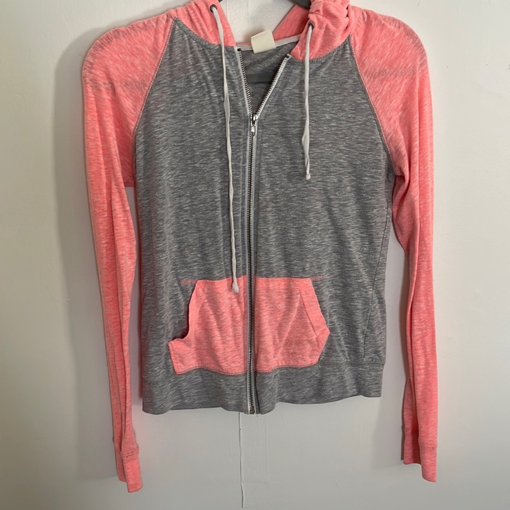 color block zip up